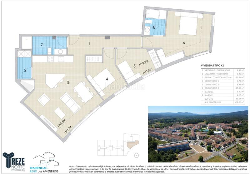 Foto f562e957-108a-430a-acd0-fcd2eb654485. Flat 102m<sup>2</sup> with heating parking in Bertamirans Ames