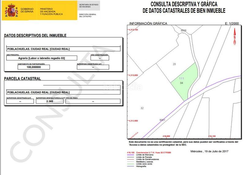 Foto 19a3c444-2fb0-4586-995b-a5e44084fcff. Rural plot in La Poblechuela Ciudad Real