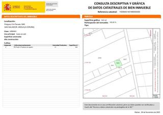 Residential Plot in Rúa de ramón franco 207. Vende solar para vivienda unifamiliar a un paso del pueblo
