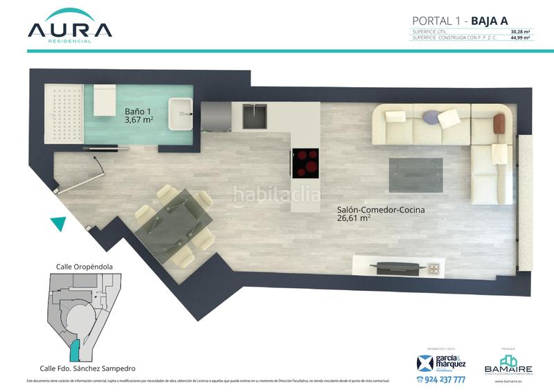 Foto b85845fe-9ac0-48ad-924e-e7380accbeb1. Ground floor 44m<sup>2</sup> in calle fernando sánchez sampedro 41 in Badajoz