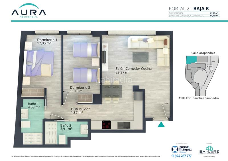 Foto 2d3ef829-9e50-4498-bbb3-c2954f339fe6. Piano terra 84m<sup>2</sup> in calle fernando sánchez sampedro 41 in Badajoz