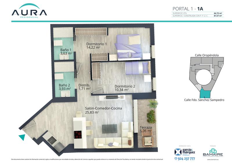 Foto a1c6c2db-ff8f-4796-ae49-1d6cd8a5575c. Etagenwohnung 87m<sup>2</sup> in calle fernando sánchez sampedro 41 in Badajoz