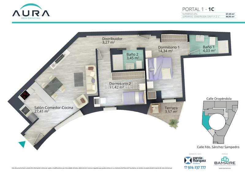 Foto 975e47a0-9a5f-44a7-b73d-eb1e394ffb36. Etagenwohnung 94m<sup>2</sup> in calle fernando sánchez sampedro 41 in Badajoz