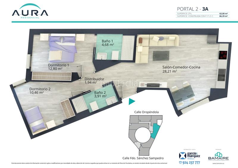 Foto 54e1b68b-a4f3-4559-9572-6050a7ce898d. Flat 86m<sup>2</sup> in calle fernando sánchez sampedro 41 in Pardaleras Badajoz