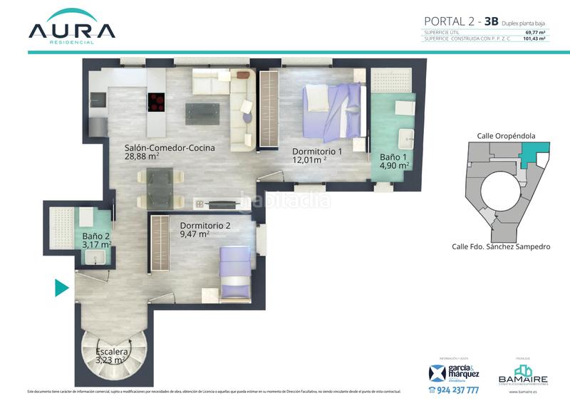 Foto b9de1ae9-8c8c-4bd4-9a72-25eea558019d. Dúplex 101m<sup>2</sup> en calle fernando sánchez sampedro 41 en Pardaleras Badajoz