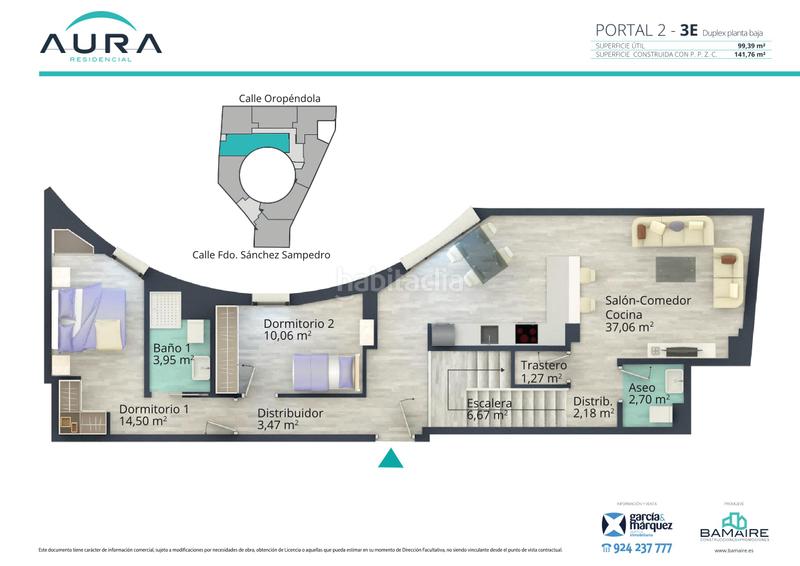 Foto 1537f28a-823d-4c97-a88a-d55f3d9aa7db. Zweistöckige wohnung 141m<sup>2</sup> in calle fernando sánchez sampedro 41 in Badajoz