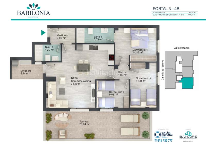 Foto 3dd4aeca-6021-47cc-bcd2-9acf86b0e8af. Dachwohnung 111m<sup>2</sup> in calle retama 3 in Ciudad Jardín Badajoz