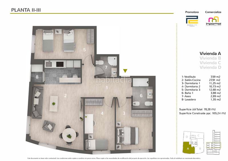 Foto aabb5e3e-1e1a-49a3-8cf4-3f245415f734. Appartement 105m<sup>2</sup> dans avenida juan sebastián elcano 51 dans Badajoz