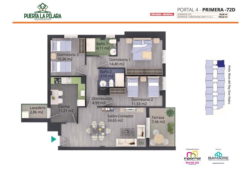 Foto 35da4313-8dbe-4fa4-ac11-e2e709f6d423. Etagenwohnung 99m<sup>2</sup> mit pool in Carretera de Sevilla - Los Montitos Badajoz