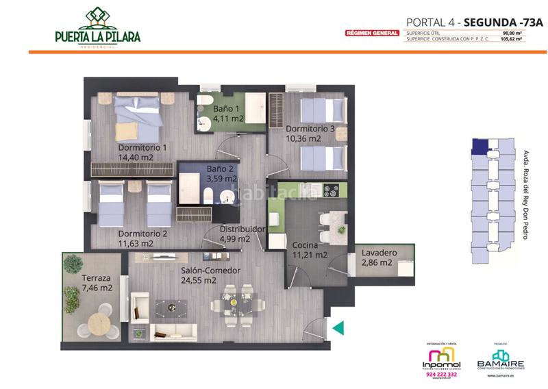 Foto 129f52f6-65a7-4892-a7be-6b0e37cded59. Appartamento 99m<sup>2</sup> con parcheggio piscina in Carretera de Sevilla - Los Montitos Badajoz