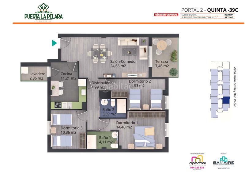 Foto c1e40501-0ef2-4d04-bb11-66ea9cbdd711. Appartamento 99m<sup>2</sup> con parcheggio piscina in Carretera de Sevilla - Los Montitos Badajoz