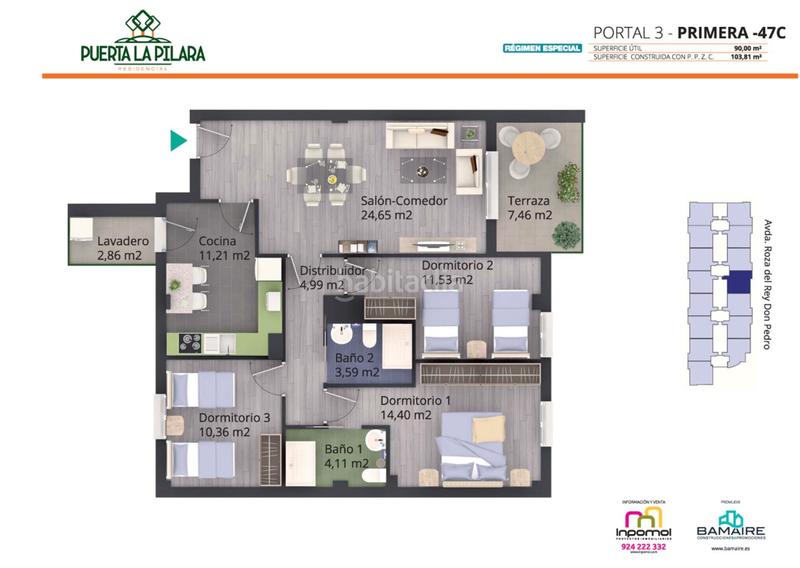 Foto 56c09c69-0173-4e63-99ba-99e3f888ae32. Pis 99m<sup>2</sup> amb aparcament piscina a Carretera de Sevilla - Los Montitos Badajoz