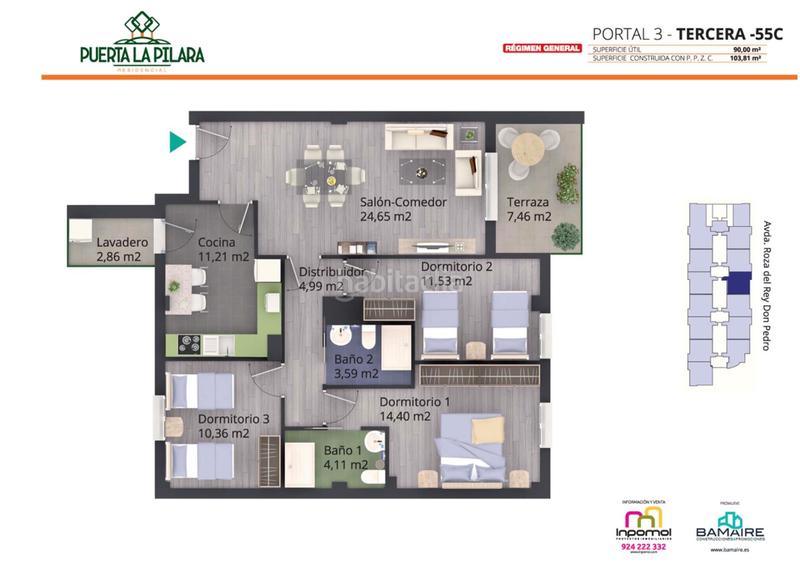 Foto 5a67b956-6f04-4b7c-bb00-9f2561d629a2. Flat 105m<sup>2</sup> with parking pool in Carretera de Sevilla - Los Montitos Badajoz