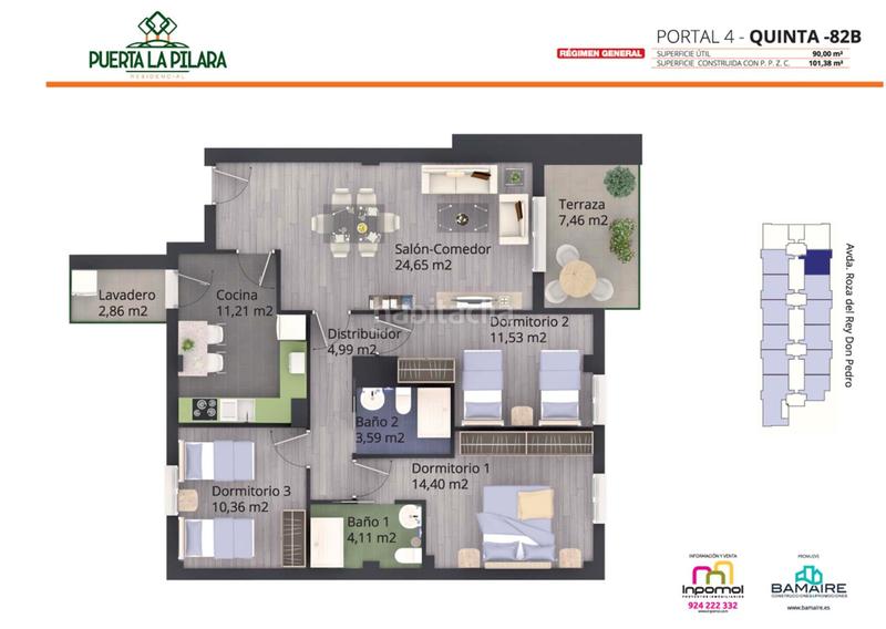 Foto b3cc91d0-92ce-466c-8cfd-07e9672b23da. Flat 105m<sup>2</sup> with parking pool in Carretera de Sevilla - Los Montitos Badajoz