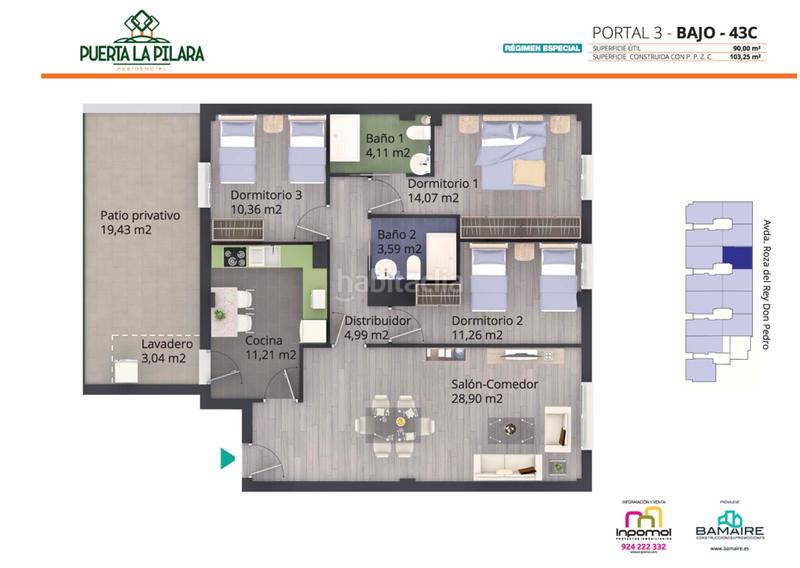 Foto e5d0fbd6-56f5-439f-b5cb-ff4a04efe60d. Flat 105m<sup>2</sup> with parking pool in Carretera de Sevilla - Los Montitos Badajoz