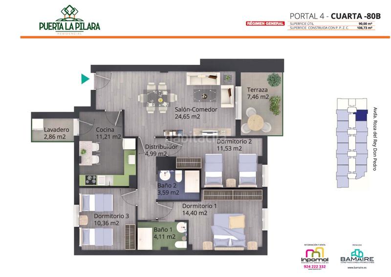 Foto c6996f04-4612-4d1c-8068-b83453702e67. Flat 105m<sup>2</sup> with heating parking pool in Carretera de Sevilla - Los Montitos Badajoz