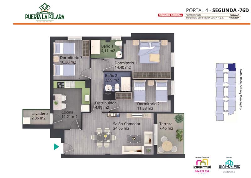 Foto e9f4666a-124e-482c-a940-69bd89654b22. Flat 105m<sup>2</sup> with heating parking pool in Carretera de Sevilla - Los Montitos Badajoz