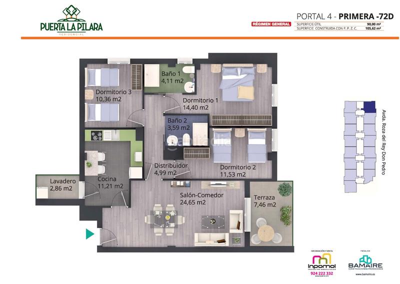 Foto a32c56f9-3788-4d5d-bfc1-249cb425ff8b. Pis 105m<sup>2</sup> amb calefacció aparcament piscina a Carretera de Sevilla - Los Montitos Badajoz