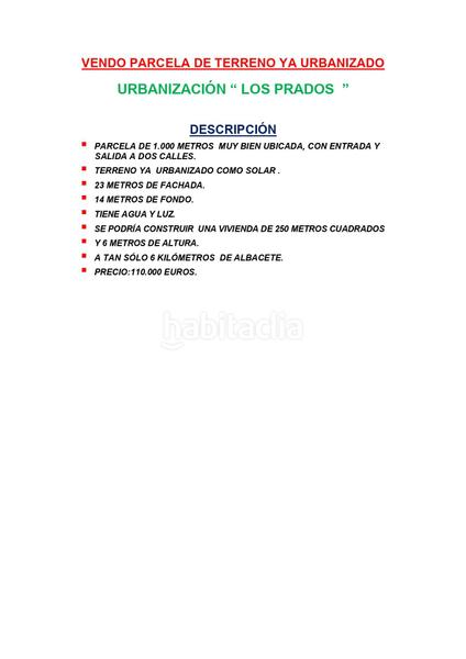 Foto 9d1129dc-3620-4307-9476-8d178e00742d. Wohngrundstück in Pedanías - Extrarradio Albacete