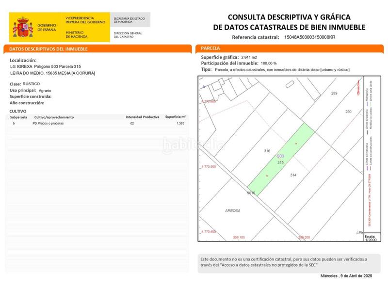 Foto b6dba123-851f-46b0-bc3e-d6ac560b3b56. Finca rústica se vende finca urbana en Mesía