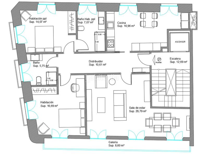Foto 85cb3063-5a74-48b8-b95e-ed71bb6fbb18. Affitto appartamento con riscaldamento in Casco Histórico Santiago de Compostela