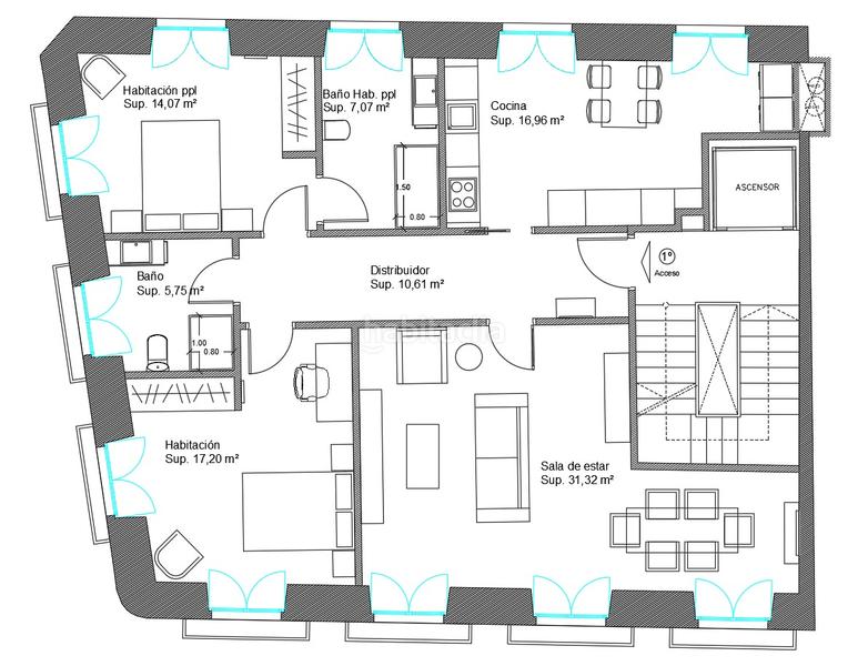 Foto a675aa09-a373-4e9c-b593-f135883a1e09. Location appartement avec chauffage dans Casco Histórico Santiago de Compostela