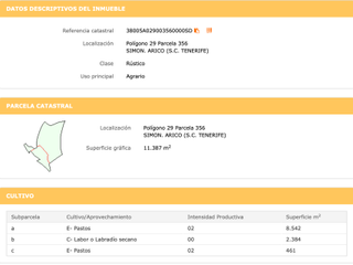 Terreny residencial a Chimiche. Venta de parcela en simón. arico

gran terreno rustico con una
