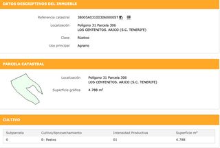 Landgut in Poligono 31 parcela  306. los centenitos. Terreno rustico agrario en arico. los centenitos