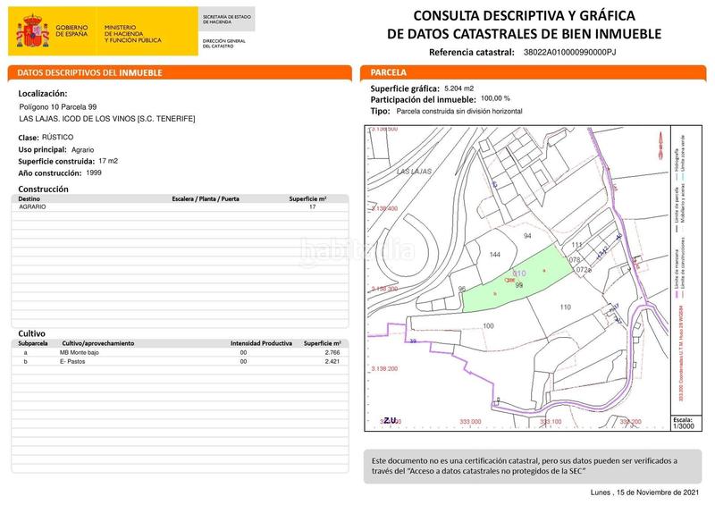 Foto dbc33af7-6472-494b-85b9-7536baca3306. Finca rústica a La Vega - El Amparo - Cueva del Viento Icod de los Vinos