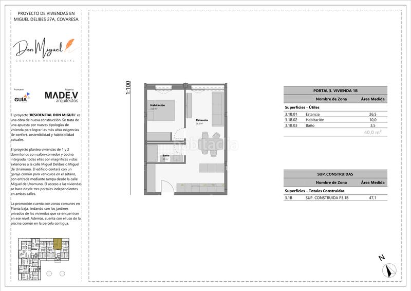 Foto 51214b09-03ea-41c3-b13d-ee5353667362. Appartement 47m<sup>2</sup> dans calle miguel delibes 27 dans Covaresa Valladolid