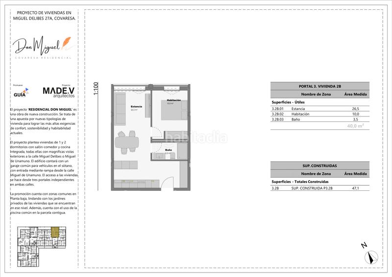 Foto 83cf4375-1ff6-4aad-af19-37fd0fb22d76. Piccolo appartamento 47m<sup>2</sup> in calle miguel delibes 27 in Valladolid