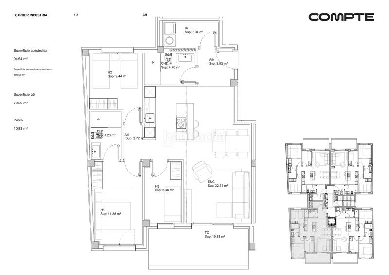 Foto 331a440b-6d13-465d-9ff7-05bafd99ea0c. Etagenwohnung 79m<sup>2</sup> in carrer de la indústria 7 in Caputxins-Ambulatori Vic