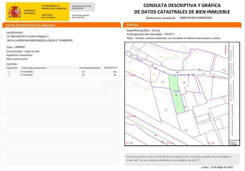 Foto c7228caf-b6fb-4d6b-8011-2d6201516061. Terrain résidentiel dans rechazos 51 dans El Durazno Orotava (La)