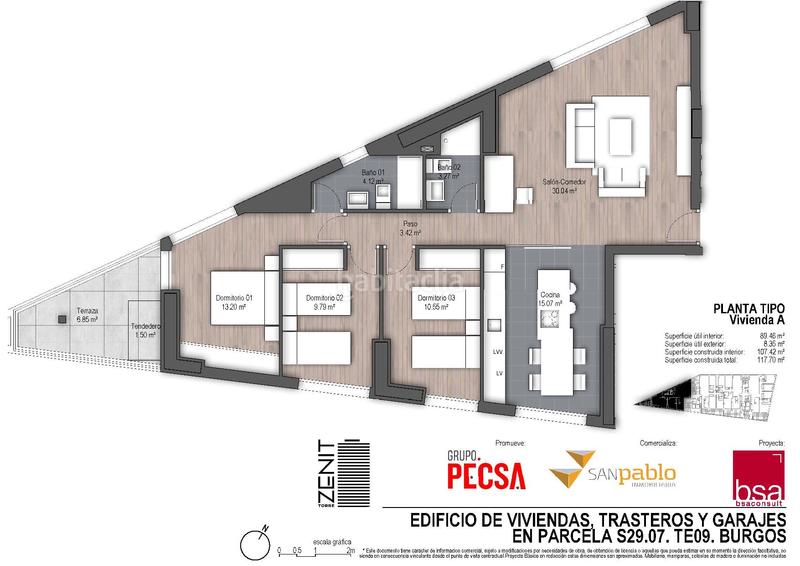 Foto 923a1802-9754-4290-8276-3f7e1e7d1905. Flat 89m<sup>2</sup> with heating parking pool in Universidad - Las Huelgas Burgos