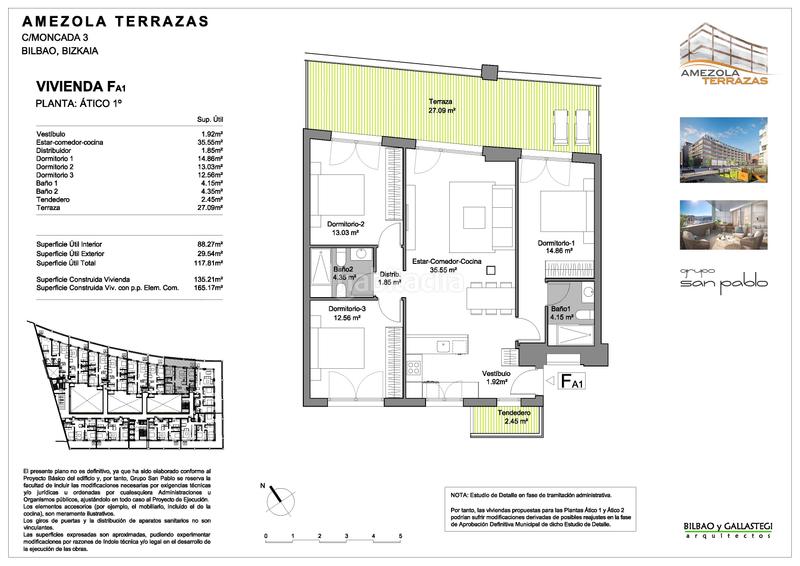 Foto 729449f2-246c-4548-ab3a-1625629ff448. Penthouse 135m<sup>2</sup> in moncada kalea 3 in Rekalde Centro Bilbao