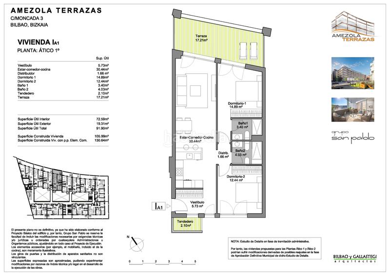 Foto 17a74436-f9d8-4d01-9e40-aea518138d06. Penthouse 106m<sup>2</sup> in moncada kalea 3 in Rekalde Centro Bilbao