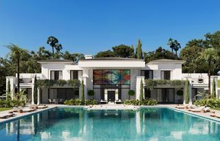 Casa en Los Flamingos. Proyecto de villa sobre plano en primera línea de golf en los fl