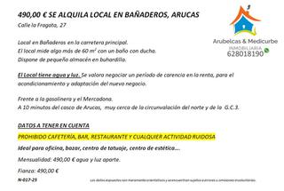 Lloguer Local Comercial a Avenida lairaga 27. 490,00 € se alquila local en bañaderos, arucas