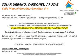 Wohngrundstück in Calle manuel gonzalez gonzalez 5a. Solar urbano, cardones, arucas