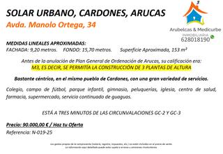 Wohngrundstück in Avenida manolo ortega 34. Solar urbano, cardones, arucas