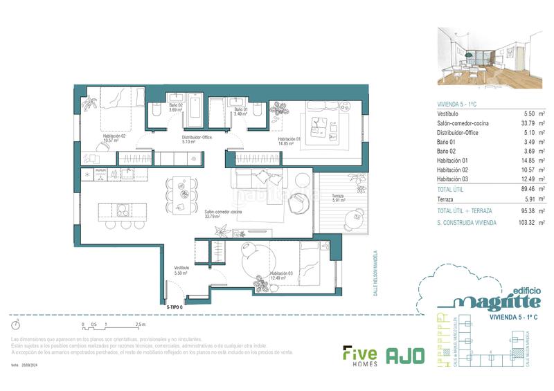 Foto d71dd7c8-d17e-4d26-91ad-2bcec54e8577. Etagenwohnung 103m<sup>2</sup> mit heizung parking in Villimar - V1 - V2 - S3 - S4 - San Cristobal Burgos