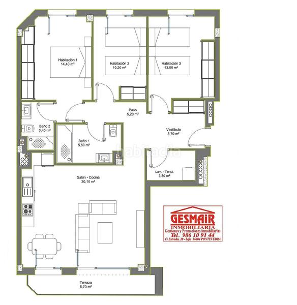 Foto 52c30cb5-62b9-41f9-b645-575bc43d7f6e. Etagenwohnung mit heizung parking in La Seca - Los Salgueriños Pontevedra
