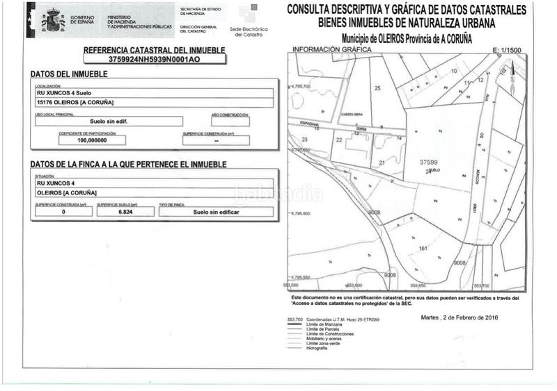 Foto c6d52536-8346-4744-b7d9-539930ecdd5b. Terreno residencial parcela urbana en rúa xuncos, en Oleiros