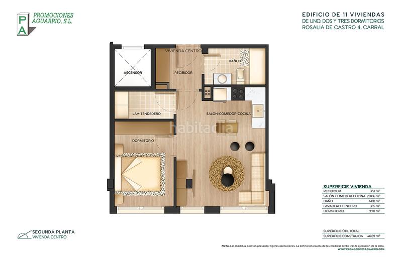 Foto aaa0ddf2-a5ae-4b6a-93ce-d7377d530438. Pis 46m<sup>2</sup> a rúa rosalía de castro 4 a Carral