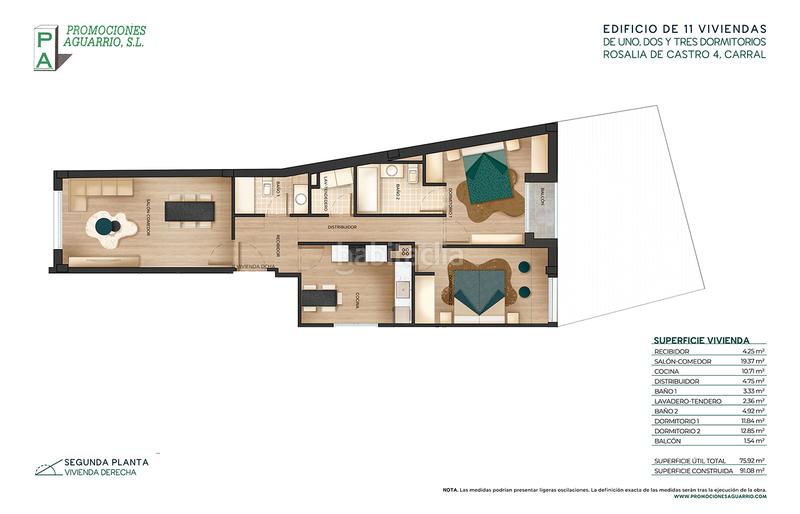 Foto b64115e4-d2cb-4831-8c5b-58cdea430c41. Pis 46m<sup>2</sup> a rúa rosalía de castro 4 a Carral