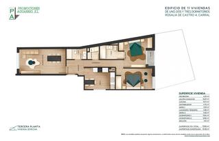 Pis a Rúa rosalía de castro 4. Vivienda de 2 dormitorios - obra nueva - 3º derecha