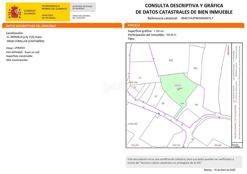 Foto 5fc24d1a-8ec0-4fcf-80a1-77df6bc7c1a5. Terreno residencial terreno urbano en trasvia en Comillas