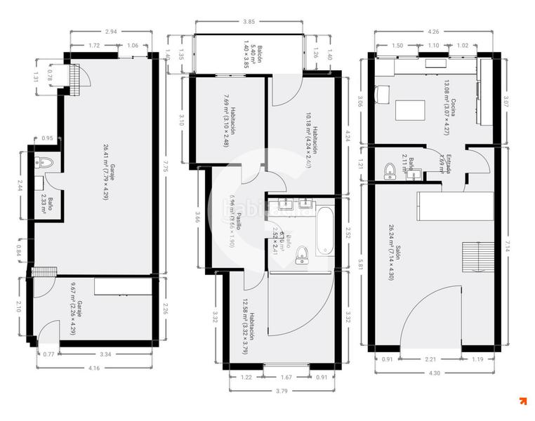 Foto db59ece7-2123-4ffa-b1ff-56de0c795d09. Maison jumelée avec chauffage parking dans Vinyets-Molí Vell Sant Boi de Llobregat