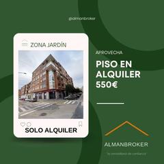 Rent Flat in Almansa. Piso céntrico, zona jardín