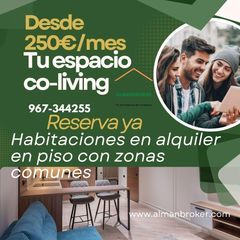 Rent Flat in Almansa. Piso en alquiler por habitaciones